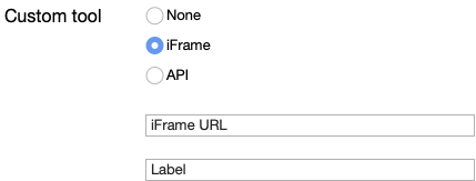 Custom tools iFrame configuration