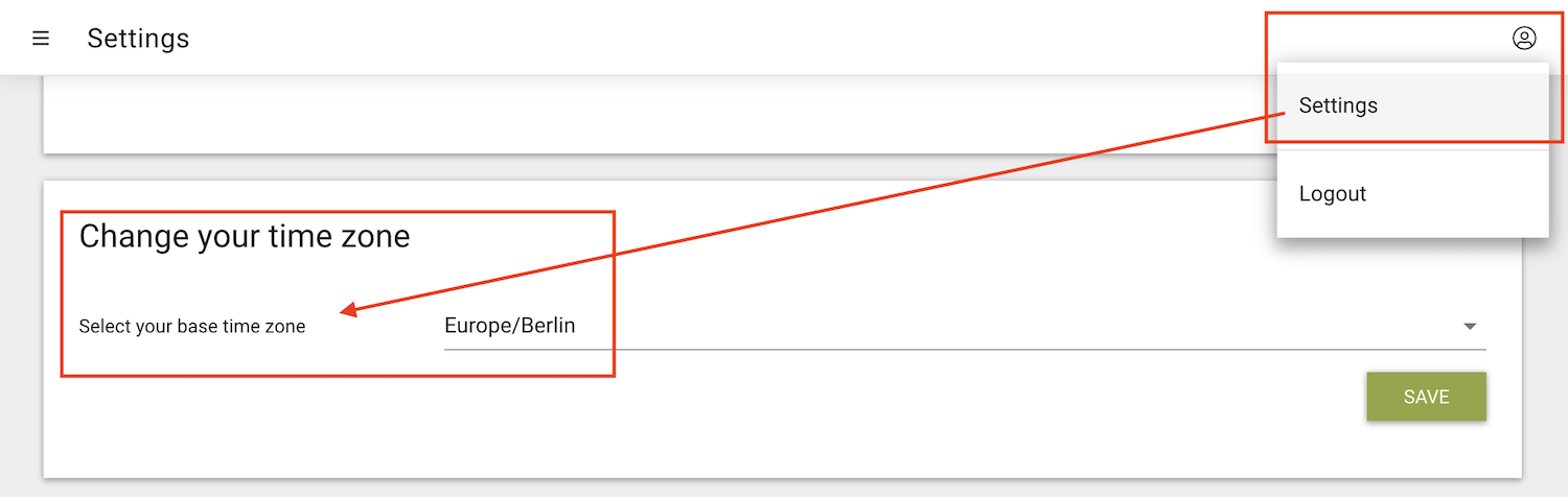 Changing the time zone in a Veeting user profile