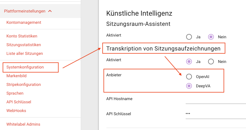Ein Bildschirmfoto der Systemeinstellungen