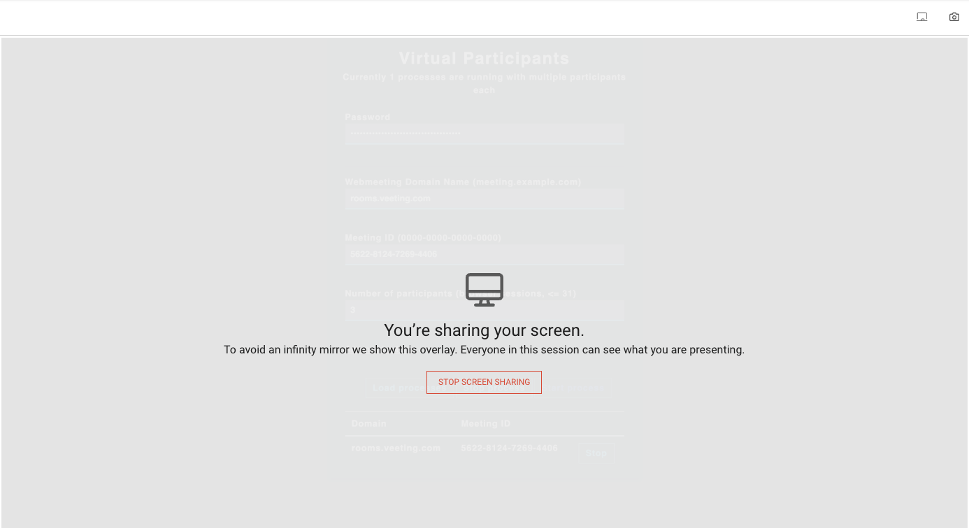A screenshot of the screensharing overlay.