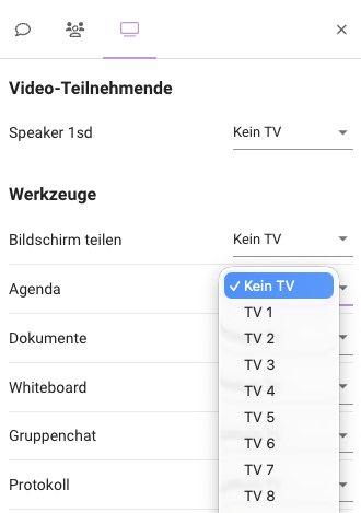 Ein Screenshot, der zeigt, wie Inhalte auf verschiedene Bildschirme verteilt werden können