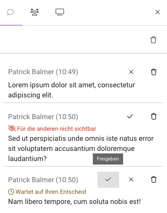 Screenshot moderierter Chat