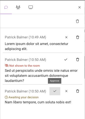 Screenshot moderated chat