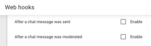 Screenshot webhook config