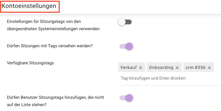Screenshot Systemeinstellungen