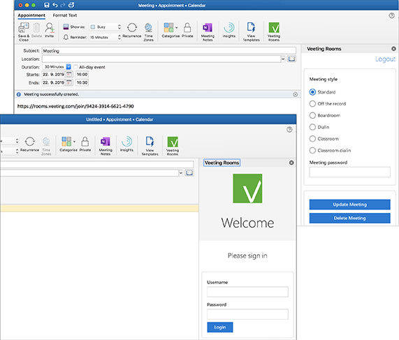 Outlook Integration Screenshot